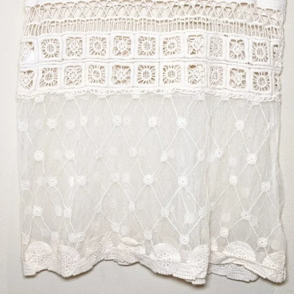 Anthropologie Sunday in Brooklyn Lace Crochet Sheer Summer Tank Top - Picture 6 of 12